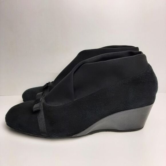 THIERRY RABOTIN Suede Slip-On Wedge Pumps Shoes w/ Bow Sz 8 | Eur 39 - Picture 6 of 12
